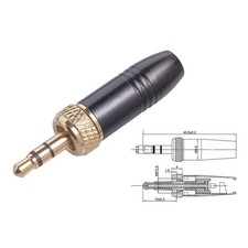 3.5mm Locking TRS Connector for Wireless Mic Cable to Audio Transmitter