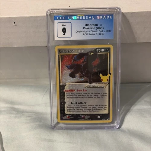 CGC 9 Umbreon Gold Star 17/17 Celebrations: Classic Collection Holo Blue Label