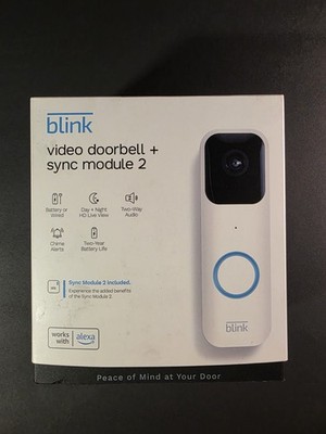 Blink Video Doorbell + Sync Module 2 New Open Box Unused 