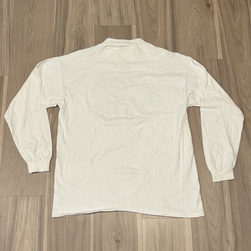Vtg UNC North Carolina Tar Heels White Long Sleeve T-Shirt XL Mock Neck 90s USA - Picture 2 of 11