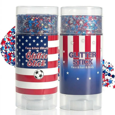 4Th of July Glitter Stick | Red, White & Blue Body & Hair Sparkle for Independen