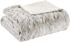 King Size Blanket Ultra-Soft Poly Fur Blanket King Size, Reversible Plush Blanke