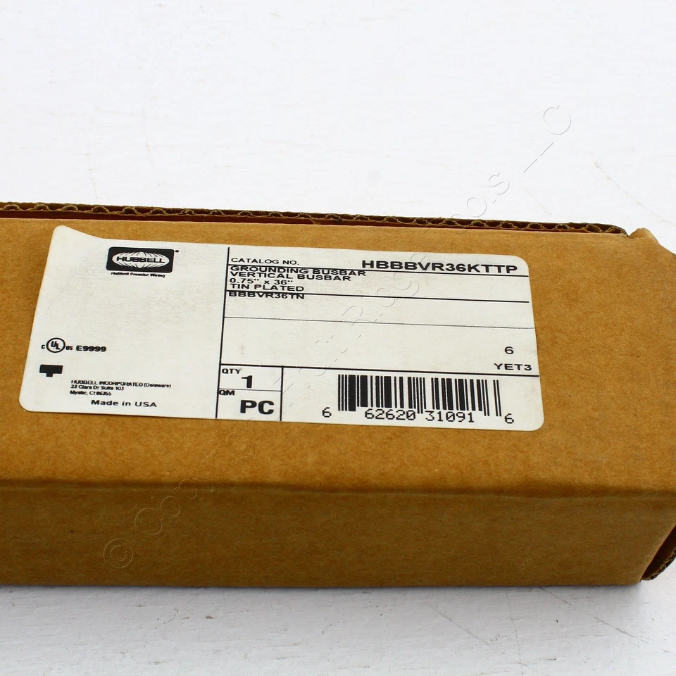 Hubbell Rack Mount Grounding Copper Busbar 3/4"x36" Tin Plated 8D HBBBVR36KTTP - Image 4 of 4