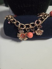 JLO Jennifer Lopez Mat Gold Charm Bracelet