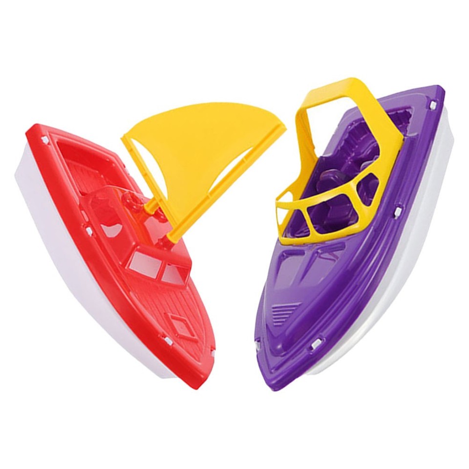 2 Barchette Giocattolo In Plastica Per Bambini - Motoscafi Colorati Per Giochi In Acqua, Spiaggia, Bagno E Piscina - Ideali Per Regali Di Compleanno E Bomboniere