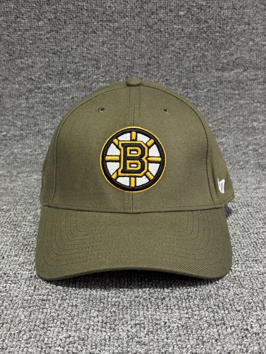 '47 Brand Boston Bruins Baseball Cap Strapback Olive Green OSFA