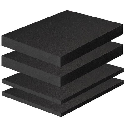 4PCS High Density Polyurethane Foam Sheets - 2P 16 x 12 x 1.6 inch, Black 