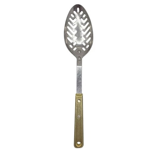 Vintage Ekco Forge Stainless Steel Slotted Serving Spoon 11 1/4"