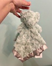 Cloud Island Mint Green Elephant Security Blanket Lovey Gray Satin Trim Lovie