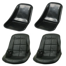 Low Back Seat Shells Impact Plastic With Black Covers Pair Dunebuggy Vw