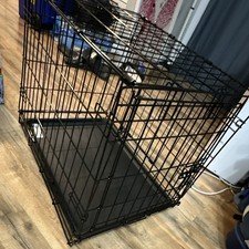 24 in Folding Steel Wire Dog Crate/Cage w/ Plastic Tray Pan for Small Dogs