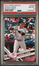 2017 Topps Update #US99 Aaron Judge Rookie RC Mother's Day Hot Pink /50 PSA 8
