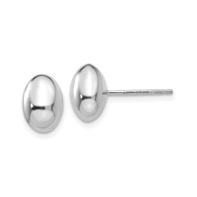 14 Karat Weißgold Kuppel Ohrstecker Damen poliert minimalistisch modern edler Schmuck