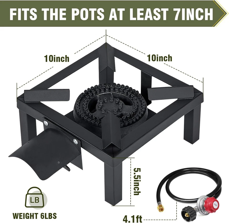Estufa quemador de propano BTU individual/doble cocina de gas exterior para acampar y cocinar Foto 2 de 4
