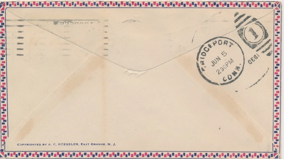 #685 4c Block of 4  William H. Taft First Day cover via Airmail Roessler envelop - Image 2 of 2