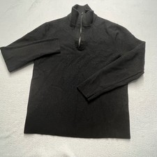 Banana Republic Black 100 Merino Wool Quarter Zip Sweater Men Size M