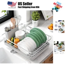 Dish Drying Rack for Kitchen Counter, Stainless Steel Sink Organization and S...