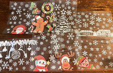 Set of 8 Christmas Window Stickers- Each sheet is a single piece