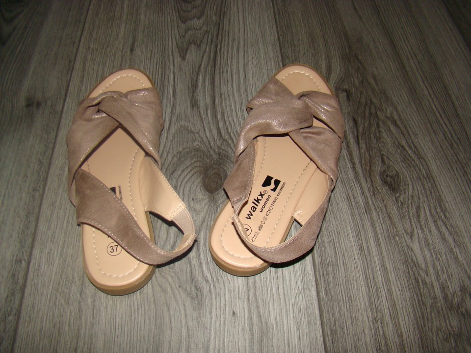 walkx Women Pantoletten 37 Sandalen Schleife Sommer Damen Schuhe flach