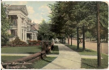 Scene on Highland Avenue in Birmingham AL Postcard 1911