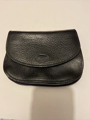 Roberto Firenze Leather Bag Clutch Small Black Unlined Brass Hardware