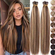 Nano Ring 100 Human Remy Hair Extensions Micro Loop Beads Tip 1G Thick Balayage