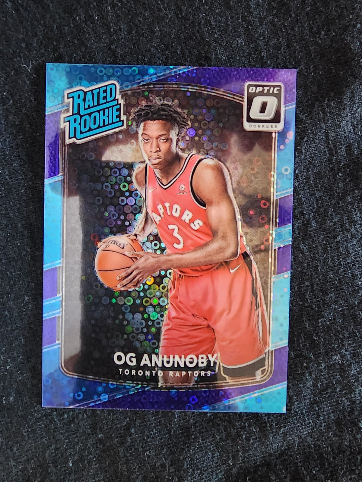 2017-18 Optic OG Anunoby Rated Rookies Fast Break Disco Purple Prizm RC /155