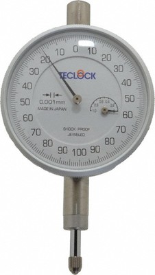 テクロックTECLOCK 精密機器 GRAD,0.01mm RANGE,5mm Teclock 1mm Range, 0-100-0 Dial Reading, 0.001mm Grad Dial Drop