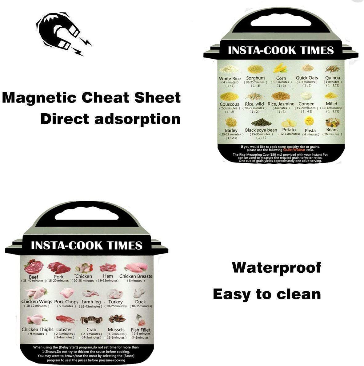 6 Pieces Instant Pot Cheat Sheet Magnets for 45 Common Prep Functions &  Cooking