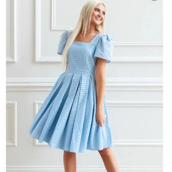 Mixed lace fit & 2025 flare dress rachel parcell