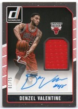2016-17 Donruss Rookie Materials Signatures 11 Denzel Valentine RC GU Auto 01/75