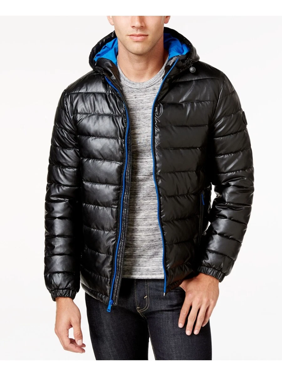 Cole Haan men s Black hooded Puffer Jacket Parka size Small retail 275