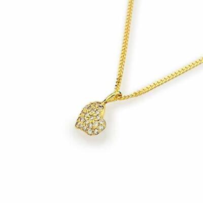 14k Weiß- oder Gelbgold Herz Collier Pave HSI 0,12ct Diamanten 14k Gold Kette