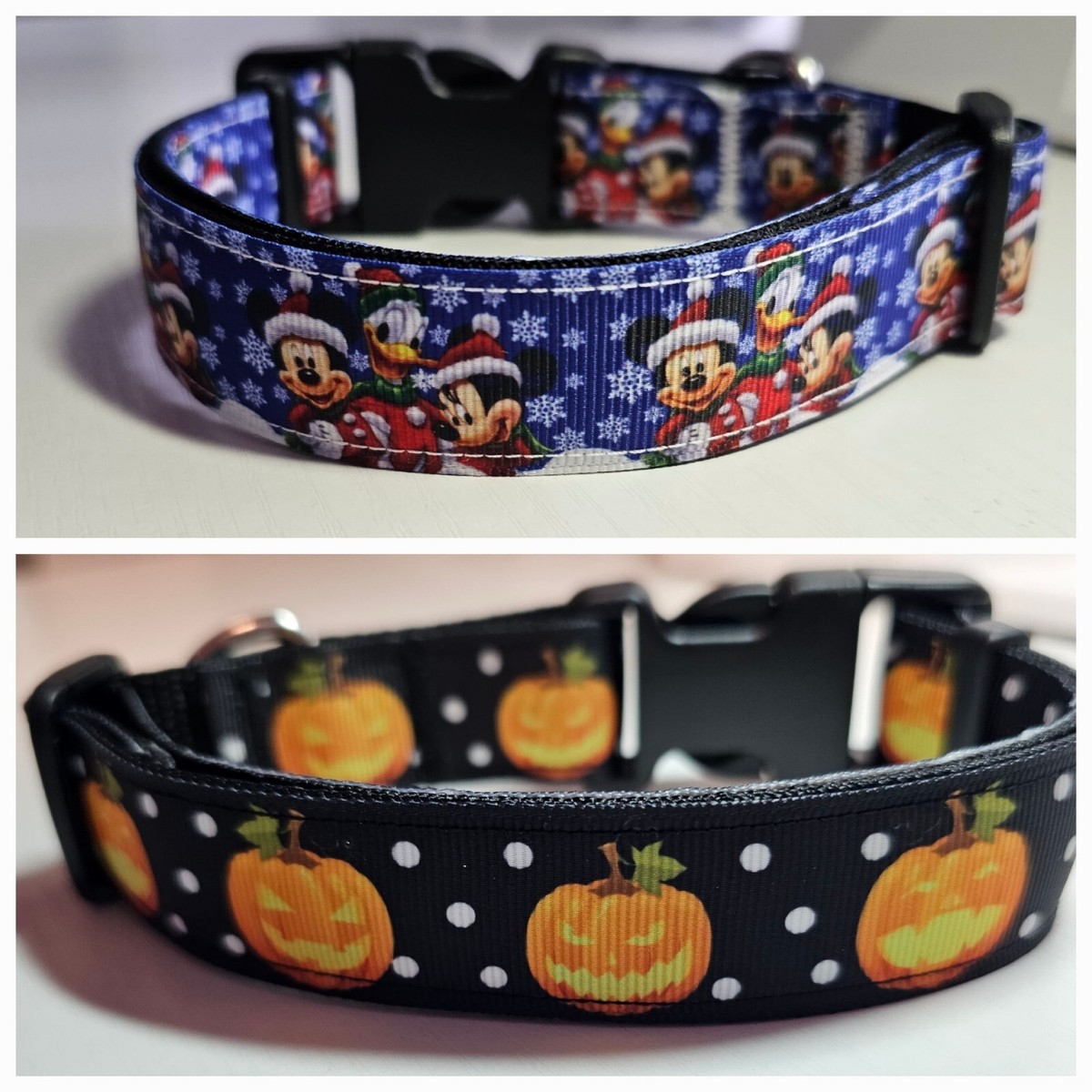 Adjustable Dog Collars Halloween Pumpkin Christmas Mickey SEE DES FOR  SIZES