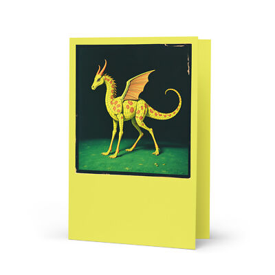 Cute Medieval Dragon Greeting card Mythic Creature Fairytale Art Renfaire