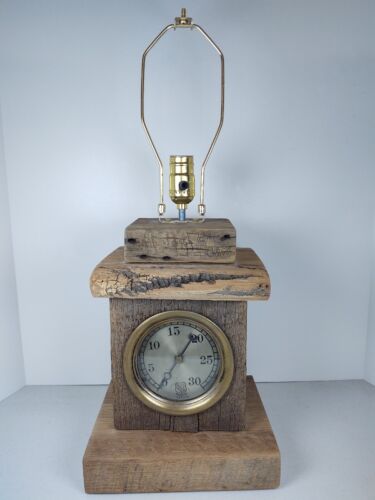 Wooden Lamp With Pressure Gauge "Ashcroft Manufacturing Co. New York" - Picture 1 of 9