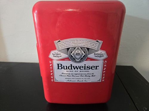 Budweiser Beer Red White Blue Mini Fridge Compact Personal Refrigerator Retro - Picture 7 of 7
