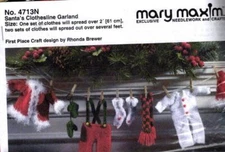 MARY MAXIM SANTA'S CLOTHESLINE GARLAND KNIT KIT MISSING 1 RED BALL YARN