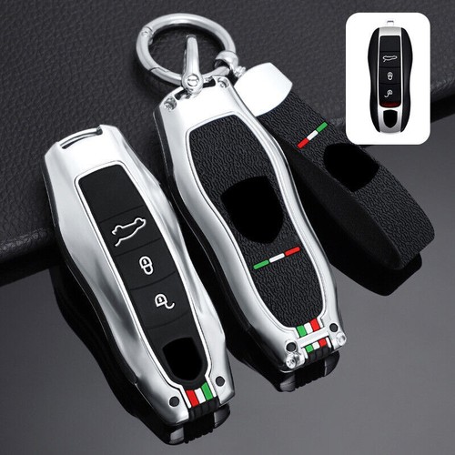 Zinc Alloy Silicone Car KeyCase Cover For Porsche Cayman Macan Panamera 718 911 - Foto 16 di 16