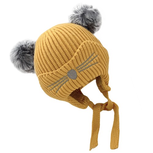 Kids Earflap Cap Knitted Hat Earflaps Hats Babies Ear Muffs Winter Keep