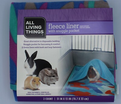 All Living Things Small Animal Fleece Liner With Snuggle Pocket - 2 Count