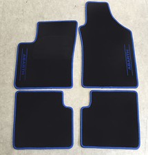 Autoteppich Fußmatten für Fiat 500 C Abarth Cabrio ab2009 schw blau 4tlg Velours