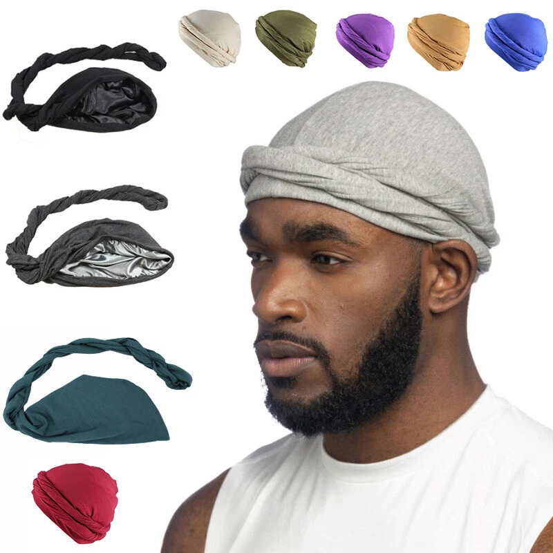 Men Turban Head Wrap Cotton Head Scarf Elastic Headband Cap Halo Hijab 11  Colors | eBay