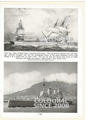 TISCHBUCHT KAP DER GUTEN HOFFNUNG KÖNIG GEORGE SCHIFF 1947 FOTO ILLUSTRATION DRUCK