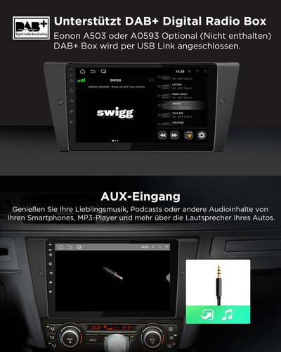 Android Auto 13 Autoradio CarPlay GPS Navi Bluetooth für BMW 3er E90 E91 E92 E93 - Bild 14 von 20
