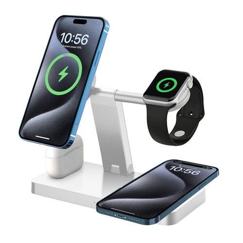 Magnetyczna bezprzewodowa stacja ładująca 4w1 do Apple Watch Ultra 9 iPhone 16 Pro 15 - Zdjęcie 26 z 27