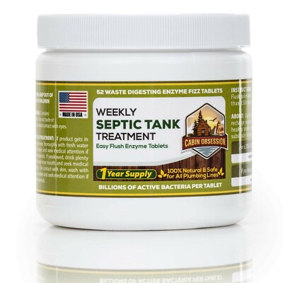 52 Weekly Septic Tank Treatment FIZZ Tablets   Easy Flush Bio Toilet Tabs wit...