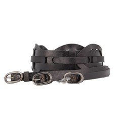 Datch D9E0721 Women's Black Leather Adjustable Belt -22 OPPORTUNITY