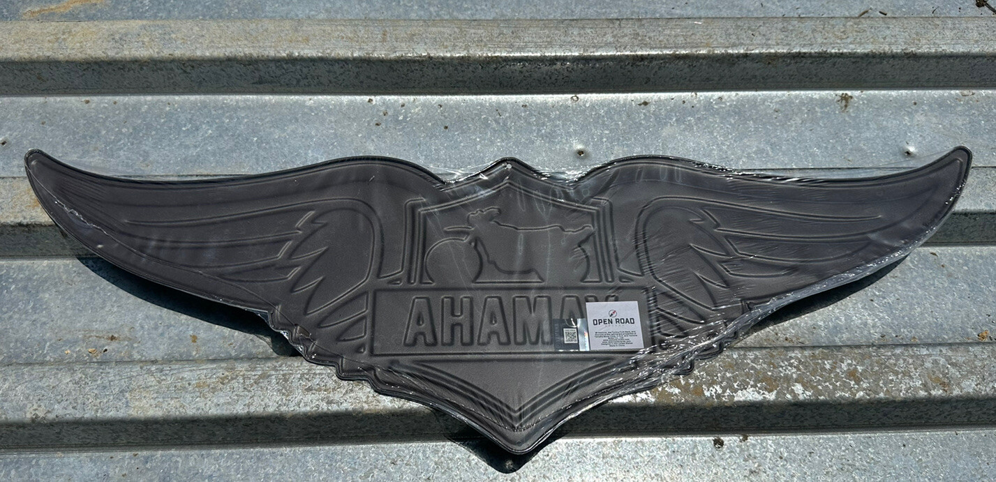 RARE! VINTAGE Rustic Style Yamaha Motorcycles 30" Metal Sign Embossed w/ Wings