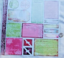 BoBunny back to backs heavyweight paper piece 2-sided gift tag journal Christmas